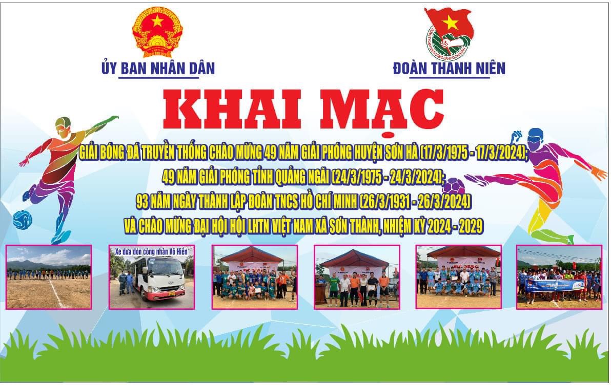 Uỷ ban nhân dân và Đoàn TNCSHCM xã Sơn Thành phối hợp tổ chức giải bóng đá truyền thống năm 2024